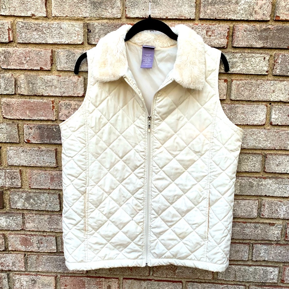Faux Fur White Vest- New